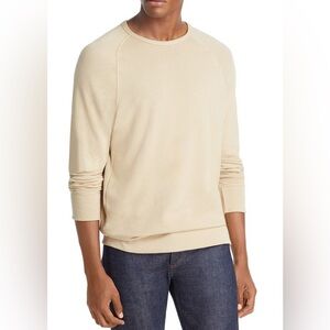 vince men’s yellow garment dyed crewneck sweatshirt